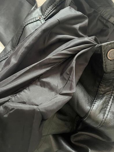 Unsigned black leather trousers jeans style Sz 8UK  W28 L 32