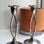 Vintage Ianthe Silver Plated Candlesticks - Pair of Mid-Century Open Loop Candle Holders (England) Image 5