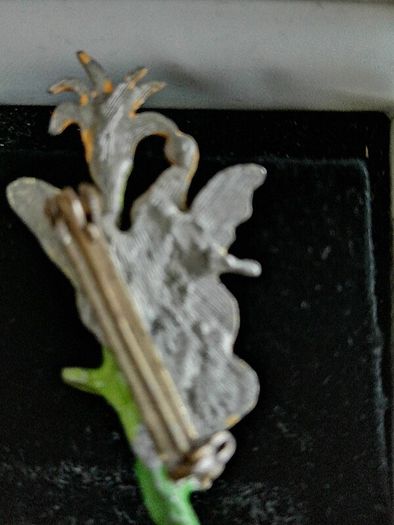 Vintage enamelled handmade brooch