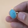 Beautiful Natural Arizona Turquoise Oval Stone Ring in Sterling Silver Image 6