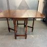 Antique Solid Oak Gateleg Dining Table - Jacobean Style Drop-Leaf Image 4