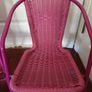 Rattan and metal children's chair (2pcs) Pink colour Image 2