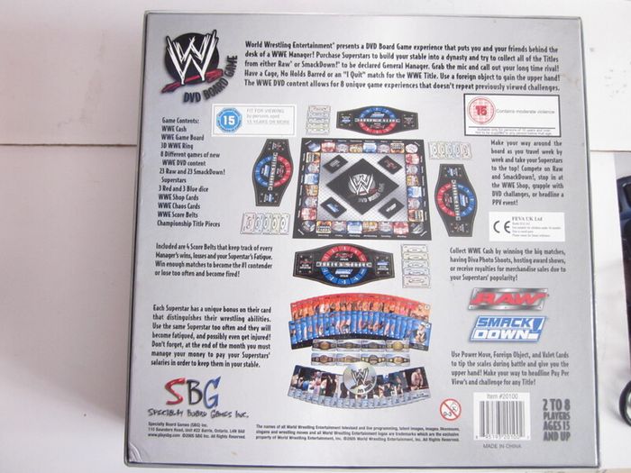 Wwe Dvd Board Game By Sbg.2005