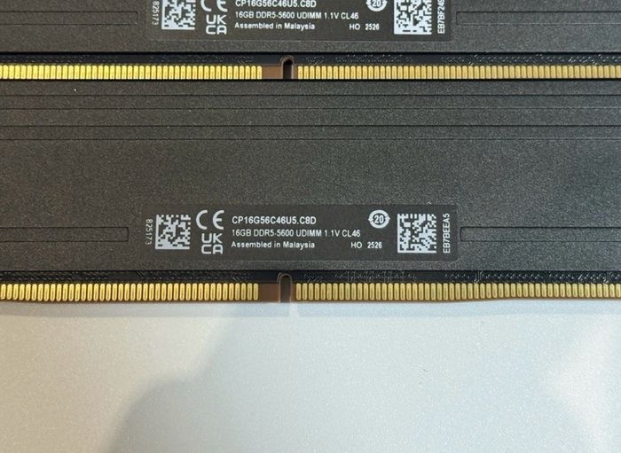 DDR5 RAM 32GB (2x16GB) CL46 5600mhz Crucial Micron XMP Desktop