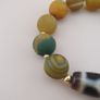 Vintage 2 Eyes Himalayan Tibetan & Unique Pattern Agate Beads Bracelet Image 8
