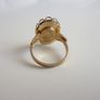 Vintage gold tone paua shell ring size O Image 5
