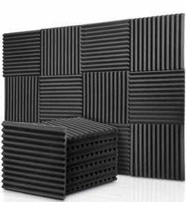 12 Pack Acoustic Panels, 1" x 12" x 12" Thicken Acoustic Foam Panels Wedges