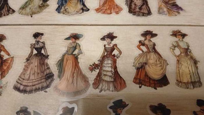 50pcs Vintage Transparent Stickers Decals