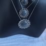 Pilgrim  Tiered Diamante Grey Necklace Image 4