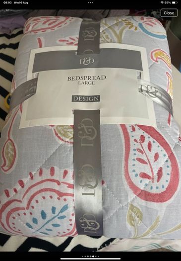 Bnwt grey bedspread double size