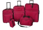 Five Piece Travel Luggage Set Red