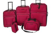 Five Piece Travel Luggage Set Red