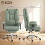 Executive Office Chair, Reclining Desk Chair with Footrest, Adjustable Armrests, Pet Friendly Faux Leather, Green Image 6