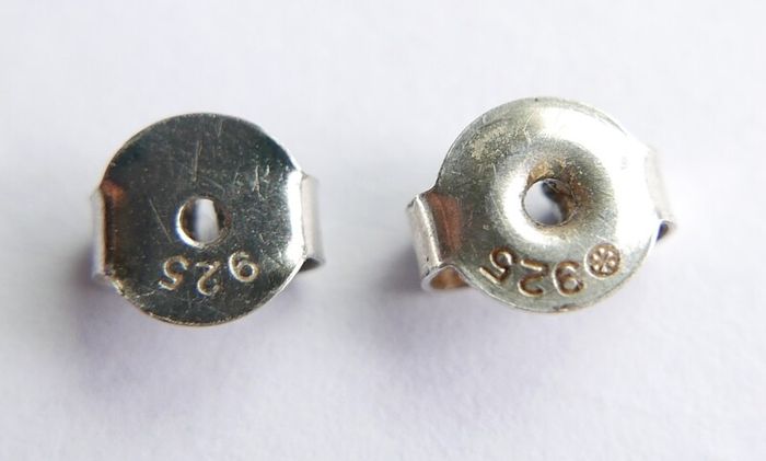 Vintage 925 Sterling Silver and dark pearl swirl earrings