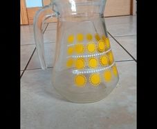Vintage "Sunny" Kitsch Glass Pitcher