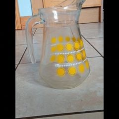 Vintage "Sunny" Kitsch Glass Pitcher