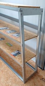 Metal storage shelving unit