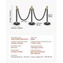 6 Pcs Crowd Control Barrier with 4 Black Velvet Ropes, 5 ft Stainless Steel Stanchion Post Queue with Sand Injection Hollow Base for Theater, Party, Wedding, Exhibition, Black Image 6
