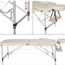 Massage Table 2 Zones Height-Adjustable Including High-Quality Aluminium Headrest and Bag Image 6