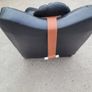 Mid-century "contempo" italian leather wave chaise lounge Image 2