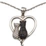925 Sterling Silver CZ Cats Necklace Image 3