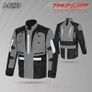 MZB Thunder Mens All Season Motorcycle Touring Waterproof Textile Jacket - Black/Grey Image 2