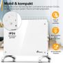 Electric Heater 2000W Flat Glass Panel Black or White  Wall or Free-Standing Image 4
