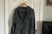 Rachel Mackay grey green embroidered hoodie jacket