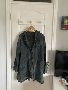 Rachel Mackay grey green embroidered hoodie jacket