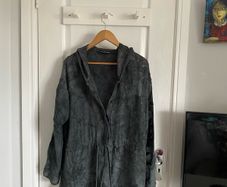 Rachel Mackay grey green embroidered hoodie jacket
