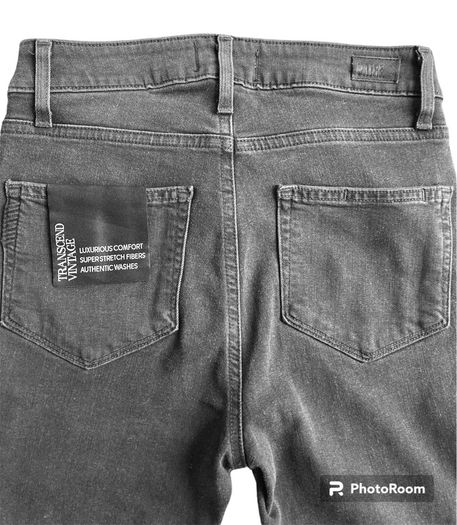 Paige Hoxton Ankle length Ripped Knee Distressed Straight Jeans in Washed Black 24