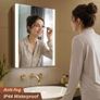 55 x 70 cm Left Hinge Aluminum LED Bathroom Medicine Cabinet with Mirror | Light Adjustment, Anti-Fog, High Capacity, Easy to Install Image 5