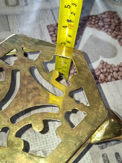 Vintage Etched Brass Tea Kettle with Footed Trivet Stand Postage Available or Collection,