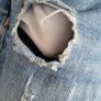 BERSHKA Boyfriend Ripped Jeans Sz 40 (Fit 14-16UK) Image 4