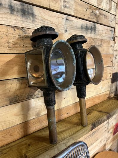 Pair of antique coach lamps