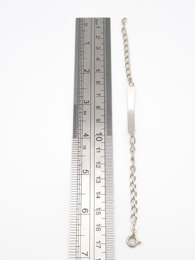 925 Sterling Silver Italian Name Plate Engravable Bracelet