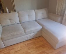 L-Shaped Corner Sofa Bed with Storage Taupe