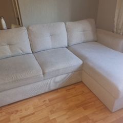 L-Shaped Corner Sofa Bed with Storage Taupe