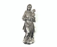 Vintage pewter Madonna and child wall hanging
