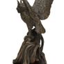 Majestic Bronze Owl Sculpture - Bronze, Marble, Signed Image 6