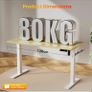 120 x 60 cm Standing Desk, Electric Height Adjustable Desk with 2 Hooks Image 9