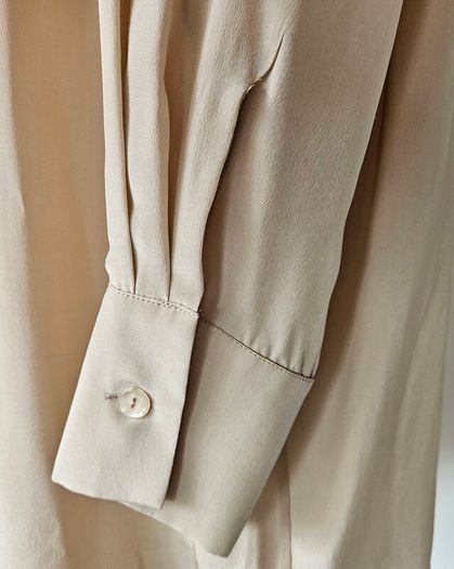 Vintage BNWT John Rocha Chinatown deadstock oyster silk tunic blouse oversized 12 14 Made in Ireland