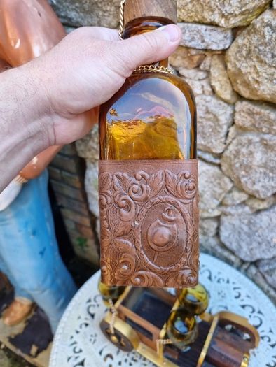 antique wooden car decanter set