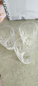 Rare find Waterford Colleen Tumblers: Vintage Cut Crystal Whiskey Narrow Glasses, 9 cm 3 in total each is 40.00 euro.