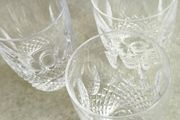 Rare find Waterford Colleen Tumblers: Vintage Cut Crystal Whiskey Narrow Glasses, 9 cm 3 in total each is 40.00 euro.