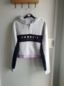 Sonneti cropped hooded girl jumper
