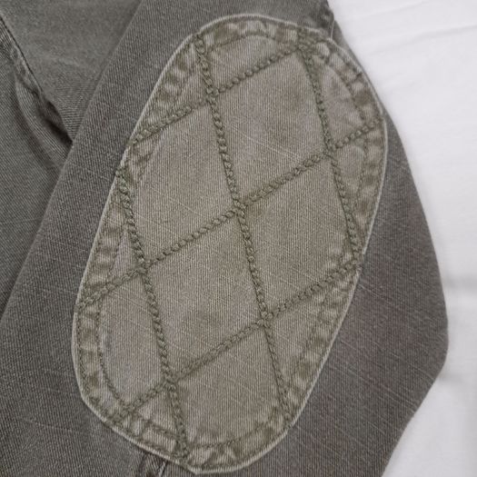 Art Class Grey Khaki Charcoal Patchwork Military Utility Jacket with Patches 8UK/36EU