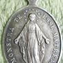 Antique Religious Large Sterling Silver Pendant. Saint Virgin Mary. Miraculous Medal. 9,8g Image 2