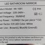 Rectangular Wall-mounted Bathroom Illuminated Contemporary mirror (H)70cm (W)50cm Image 2