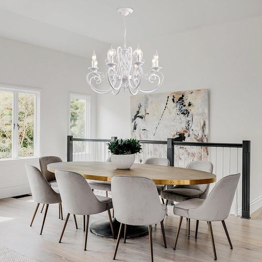 8-Light Vintage Black French Country Chandelier: